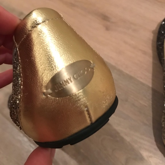 Jimmy Choo gold black and glitter flats - Picture 3 of 7